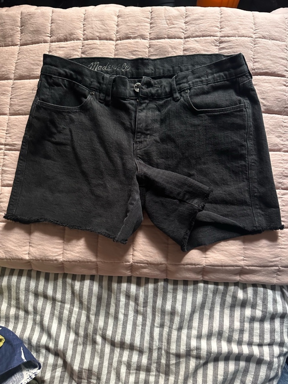 Madewell Black Cutoff Denim Shorts